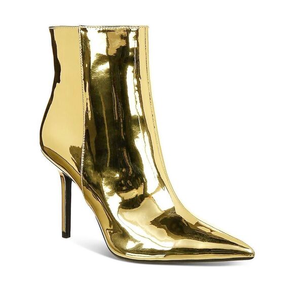 INC International Concepts Boots Size 7 Gold Pointed Toe Stiletto Heels - Picture 1 of 11